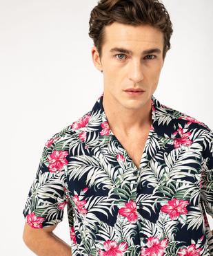 Chemise manches courtes imprimé tropical homme vue2 - GEMO (HOMME) - GEMO