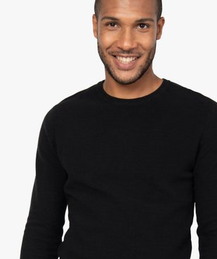 Pull homme à col rond en maille fantaisie vue2 - GEMO (HOMME) - GEMO