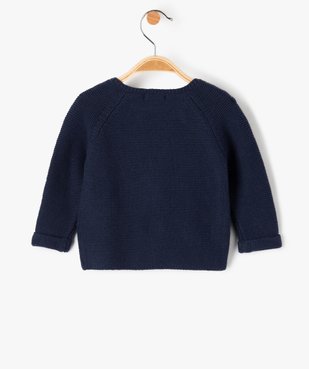 Gilet brassière bébé en maille fantaisie coloris uni vue3 - GEMO(BB COUCHE) - GEMO