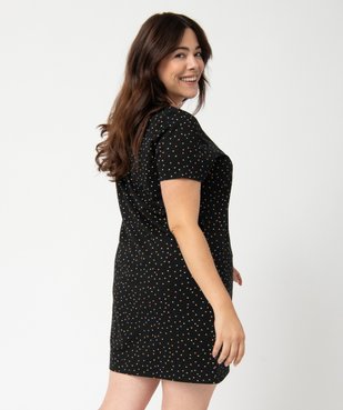 Chemise de nuit femme grande taille à manches courtes avec motifs vue3 - GEMO(HOMWR FEM) - GEMO