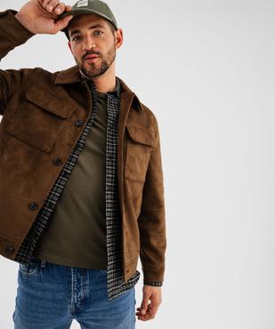 Tee-shirt manches courtes col rond en coton imprimé homme vue4 - GEMO 4G HOMME - GEMO