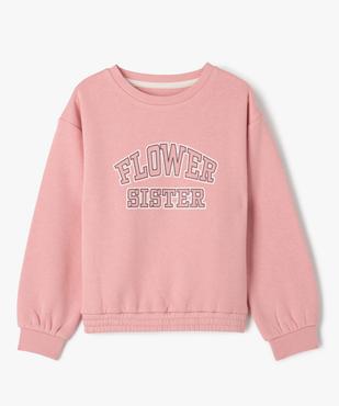 Sweat à col rond avec inscription sur le buste fille vue1 - GEMO 4G FILLE - GEMO