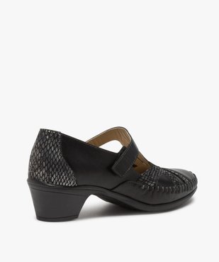 Salomés femme confort en cuir et fermeture scratch vue4 - GEMO (CONFORT) - GEMO
