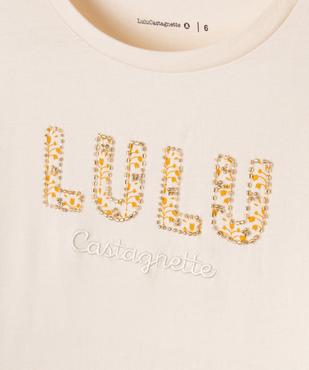 Tee-shirt à manches courtes froncées avec motif fille - LuluCastagnette vue2 - LULU CASTAGNETTE GEMO FOR GOOD - GEMO