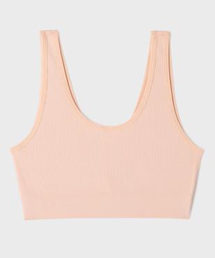 Brassière réversible en maille côtelée fille vue3 - GEMO 4G FILLE - GEMO