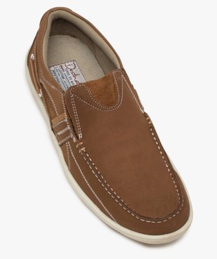Chaussures bateau homme unies en cuir – Terre de Marins vue5 - TERRE DE MARINS - GEMO