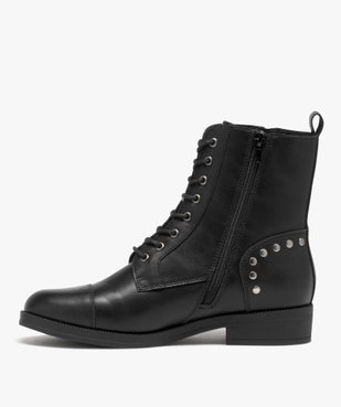 Boots femme unies style rock fermeture lacets et zip vue4 - GEMO (CASUAL) - GEMO