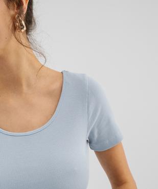 Body à manches courtes en maille côtelée femme vue2 - GEMO 4G FEMME - GEMO