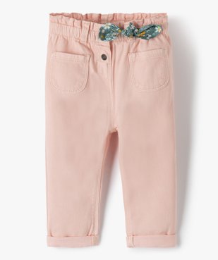 Pantalon bébé fille avec petit nœud bandana vue1 - GEMO(BEBE DEBT) - GEMO