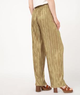 Pantalon large en maille gaufrée scintillante femme vue3 - GEMO(FEMME PAP) - GEMO