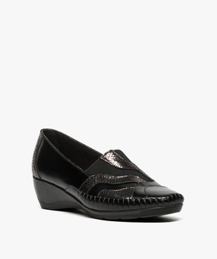 Mocassins femme confort irisés à talon compensé vue2 - GEMO (CONFORT) - GEMO
