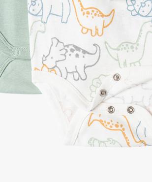 Bodies sans manches avec motifs dinosaures bébé garçon vue2 - GEMO 4G BEBE - GEMO