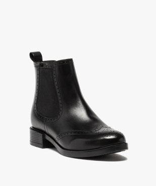 Boots femme style chelsea unis à bout fleuri vue2 - GEMO (CASUAL) - GEMO
