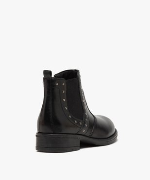 Boots fille en cuir uni style chelsea ornées de clous vue4 - GEMO (ENFANT) - GEMO