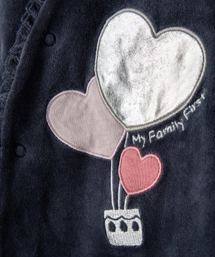 Pyjama bébé fille avec motifs cœurs et petites fronces vue2 - GEMO(BB COUCHE) - GEMO