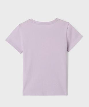 Tee-shirt manches courtes avec motif en relief fille vue3 - GEMO 4G FILLE - GEMO