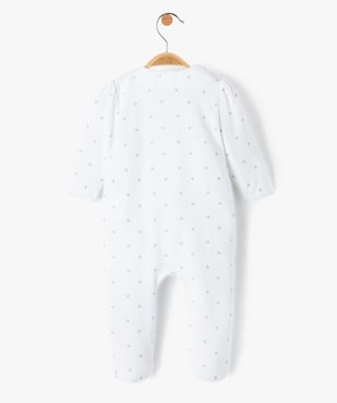 Pyjama bébé en velours avec ouverture avant et motifs étoiles vue3 - GEMO(BB COUCHE) - GEMO