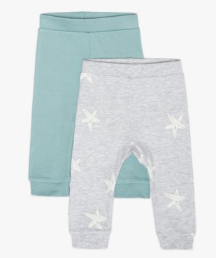 Pantalon bébé en maille avec finitions bord-côte (lot de 2) vue1 - GEMO C4G BEBE - GEMO
