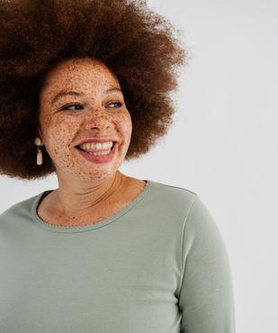 Tee-shirt manches longues et col rond femme grande taille vue2 - GEMO 4G GT - GEMO