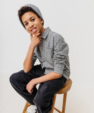 Chemise à carreaux en coton garçon vue1 - GEMO (JUNIOR) - GEMO