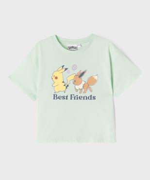 Tee-shirt manches courtes imprimé coupe crop top fille - Pokémon vue1 - POKEMON - GEMO