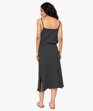 Robe femme en maille côtelée à fines bretelles vue3 - GEMO(FEMME PAP) - GEMO