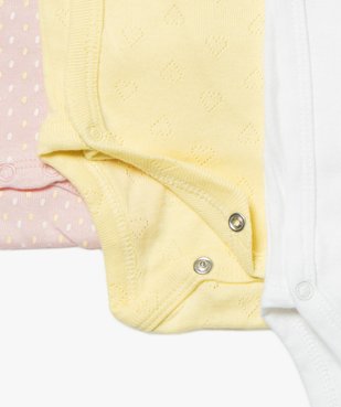 Body bébé fille assortis à manches courtes (lot de 3) vue2 - GEMO C4G BEBE - GEMO