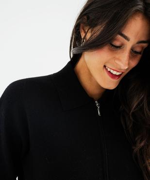 Cardigan zippé coupe courte femme vue2 - GEMO 4G FEMME - GEMO