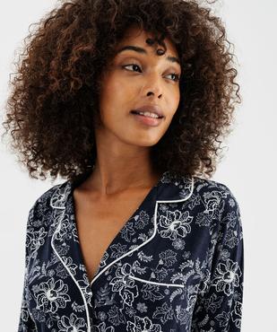 Pyjama deux pièces en viscose femme : chemise et pantalon vue4 - GEMO 4G FEMME - GEMO