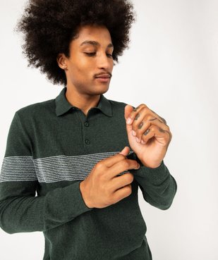 Pull fine maille à col polo homme vue2 - GEMO (HOMME) - GEMO