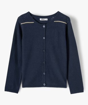 Gilet fille à détails pailletés et épaules ajourées vue1 - GEMO (ENFANT) - GEMO