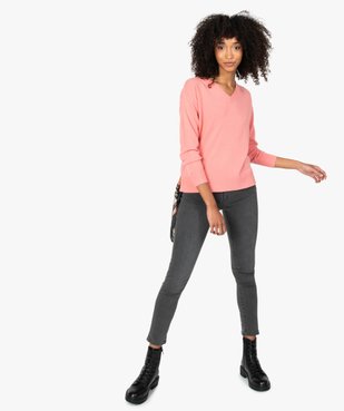 Pull femme à col V en maille ultra douce vue5 - GEMO (MAILLE) - GEMO