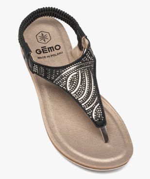 Sandales femme plates à entre-doigts ornées de strass  vue5 - GEMO (CASUAL) - GEMO
