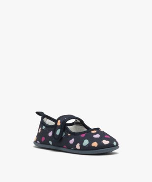 Chaussons fille ballerines à petits coeurs colorés vue2 - GEMO 4G FILLE - GEMO