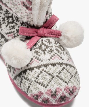 Chaussons femme boots en maille jacquard multicolore vue6 - GEMO(HOMWR FEM) - GEMO