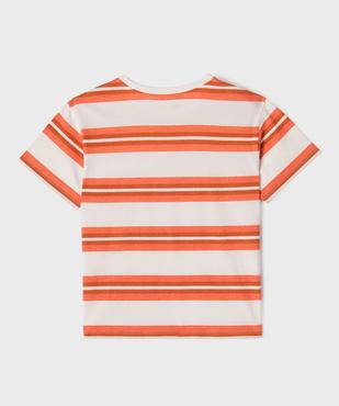 Tee-shirt manches courtes rayé fille vue4 - GEMO 4G FILLE - GEMO
