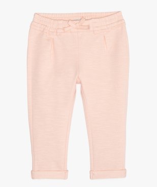 Pantalon bébé fille en maille avec ceinture élastique vue1 - GEMO C4G BEBE - GEMO