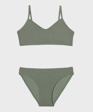 Maillot de bain 2 pièces aux reflets pailletés fille vue1 - GEMO (JUNIOR) - GEMO