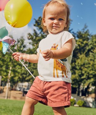 Tee-shirt bébé fille avec motif pailleté vue1 - GEMO(BEBE DEBT) - GEMO