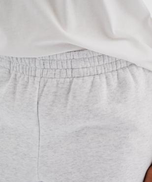 Pantalon de jogging en molleton uni à taille élastiquée femme vue2 - GEMO 4G FEMME - GEMO