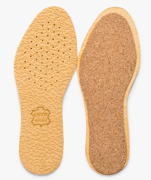 Semelles confort en cuir sur liège vue1 - GEMO(ENTRETIEN) - GEMO