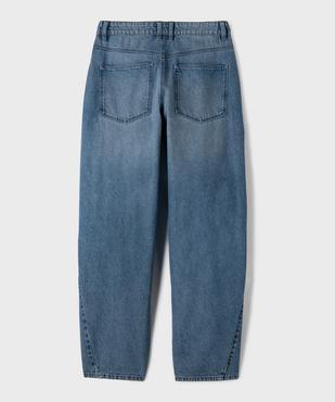Jean barrel en denim 100% coton fille vue3 - GEMO (JUNIOR) - GEMO