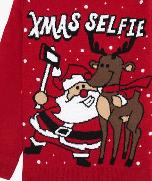 Pull de Noël garçon avec motif Père Noël et renne vue2 - GEMO (ENFANT) - GEMO