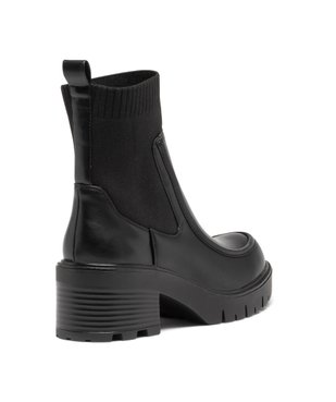 Boots femme unies à talon carré cranté et col chaussette vue5 - GEMO(URBAIN) - GEMO