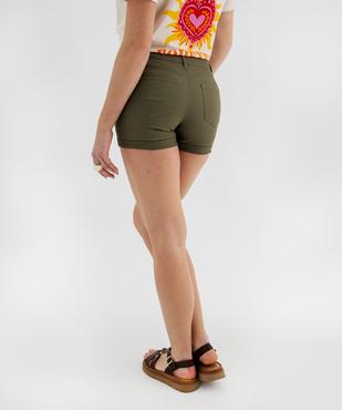 Short en coton stretch avec revers cousus femme vue6 - GEMO 4G FEMME - GEMO