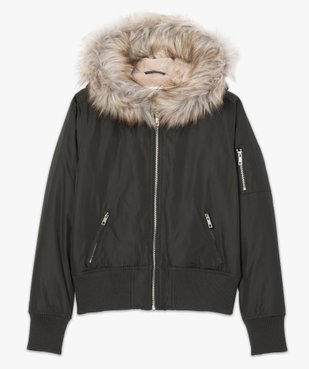 Blouson femme coupe courte avec doublure chaude et capuche fantaisie vue4 - GEMO(FEMME PAP) - GEMO