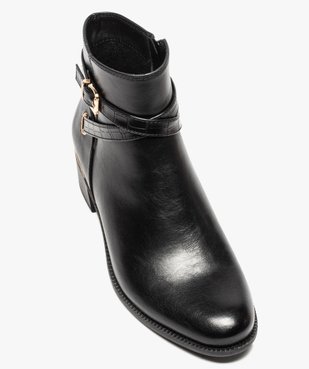 Boots femme unis à talon carré et finitions métallisées vue5 - GEMO (CASUAL) - GEMO