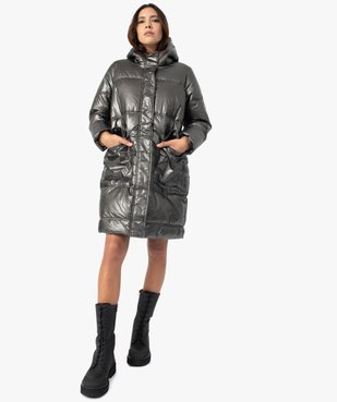 Manteau femme en matière matelassée avec capuche vue5 - GEMO(FEMME PAP) - GEMO