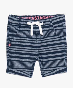 Bermuda bébé garçon rayé à revers – Lulu Castagnette vue1 - LULUCASTAGNETTE - GEMO