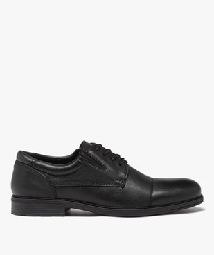 Derbies homme confort unis dessus en cuir à lacets vue1 - GEMO (CONFORT) - GEMO